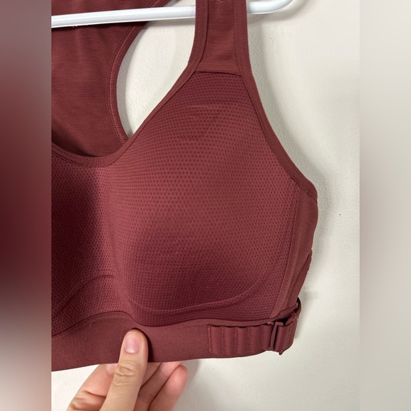 Gymshark RACERBACK HIGH SUPPORT SPORTS BRA, Burgundy 34B/C - Picture 2 of 7